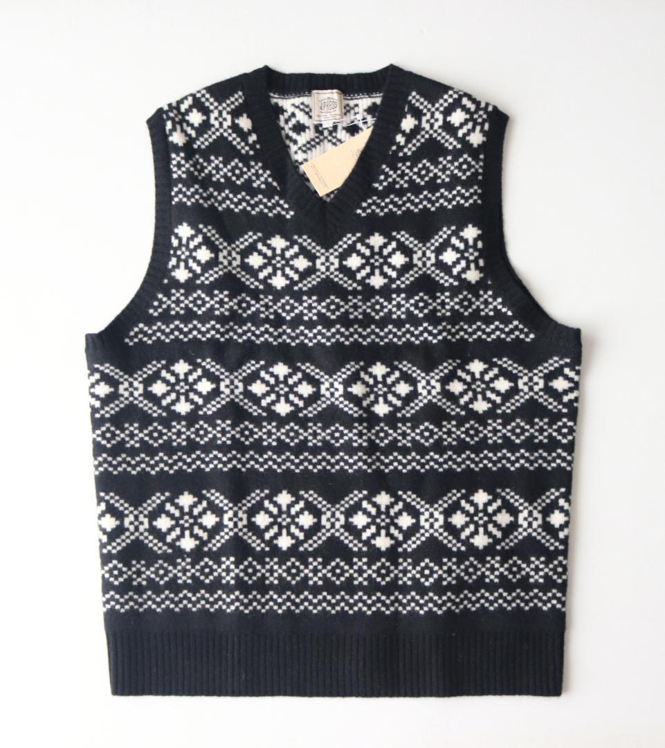 新品タグ付き【ジェイプレス】羊毛 カシミヤ Ｖネック ニットベスト L