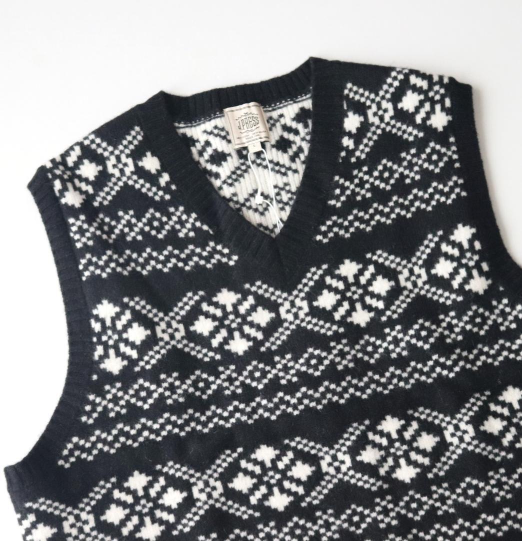 新品タグ付き【ジェイプレス】羊毛 カシミヤ Ｖネック ニットベスト L