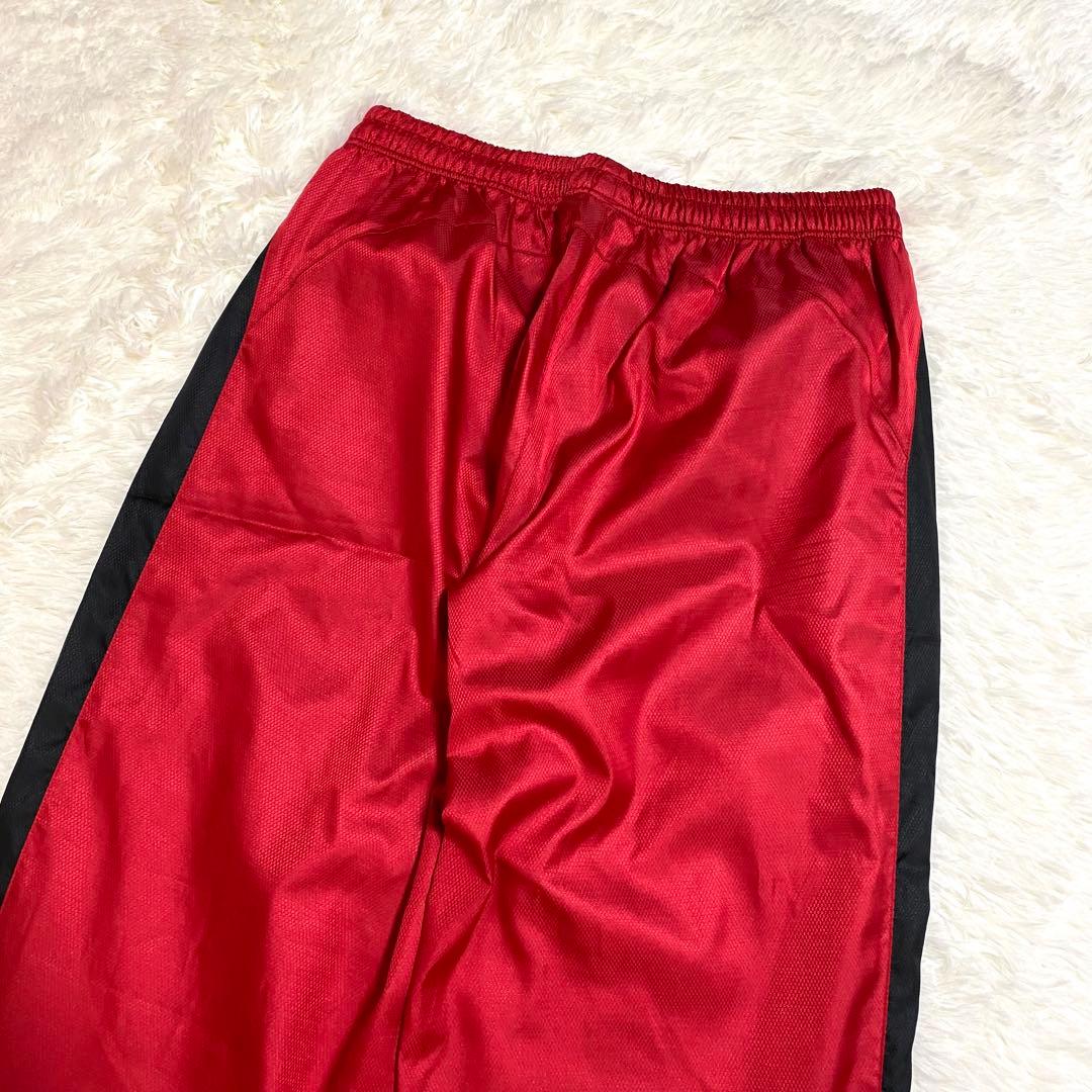 ナイキ　ナイロンジャージ　Y2K　セットアップ　トレーニング　刺繍　赤　黒　XL