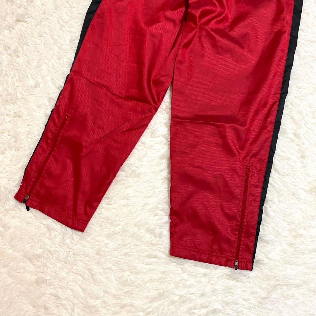 ナイキ　ナイロンジャージ　Y2K　セットアップ　トレーニング　刺繍　赤　黒　XL