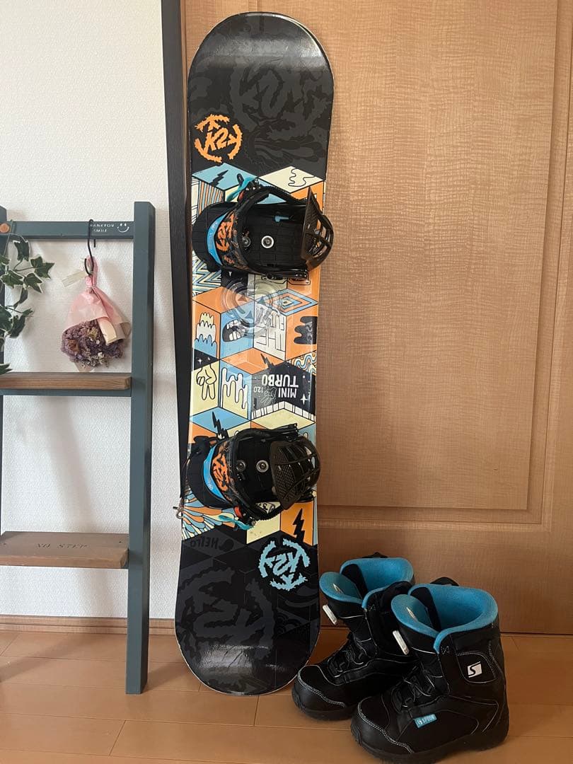 k2スノーボード120cm ビンディングブーツ22cmのセット