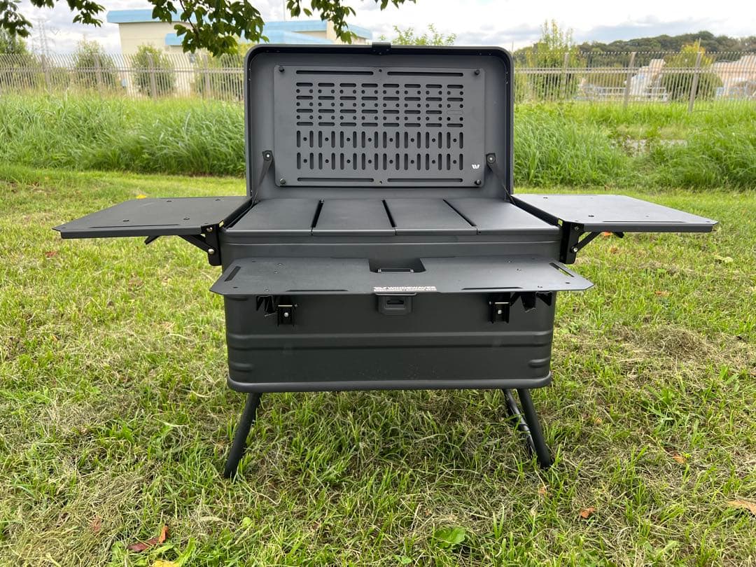 47LアルミコンテナボックスフルーセットブラックIGT対応 折り畳み式