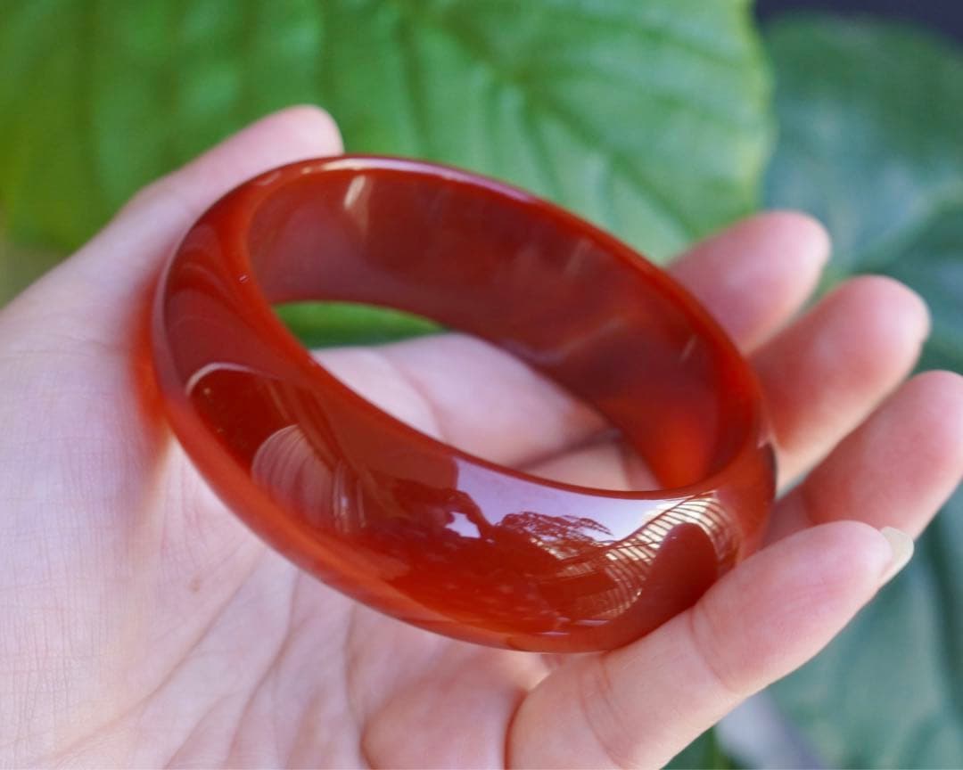 ❄メノウ カルセドニー 玉髄 バングル　腕輪　 新品 0058