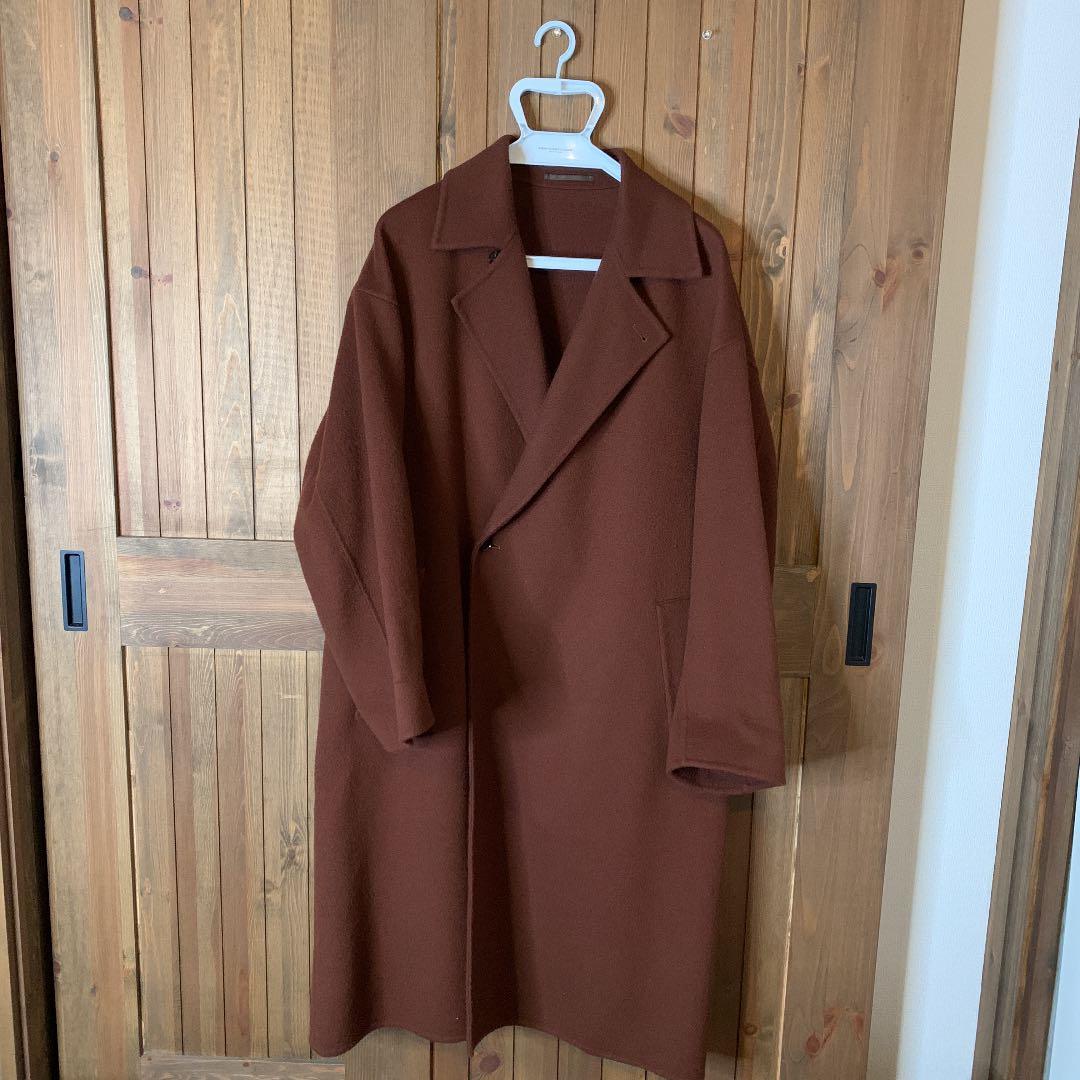 ADAM ET ROPE カシミヤブレンドウールリバーセミダブルコート/ウール