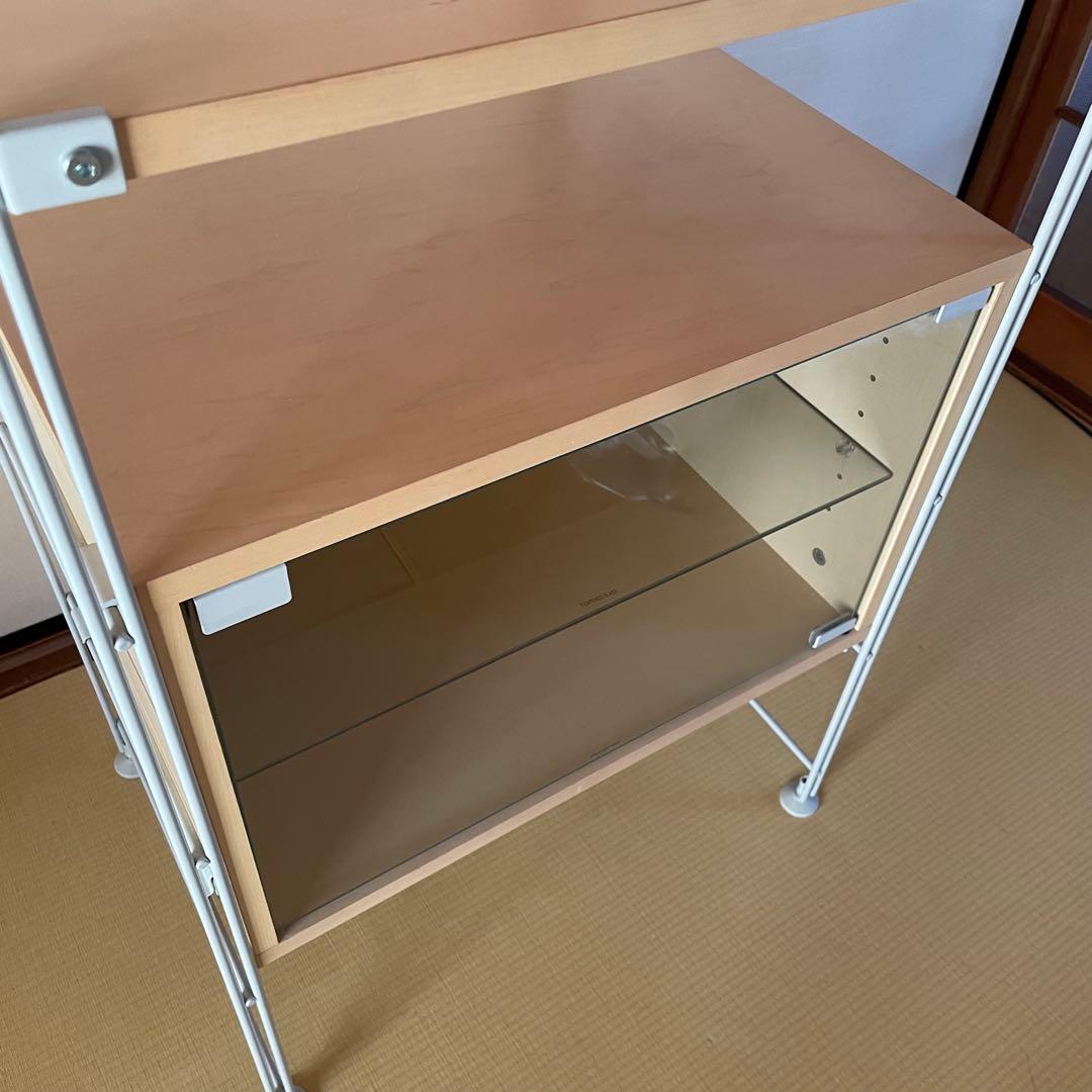 無印良品　スチールユニットシェルフ　ガラス開戸