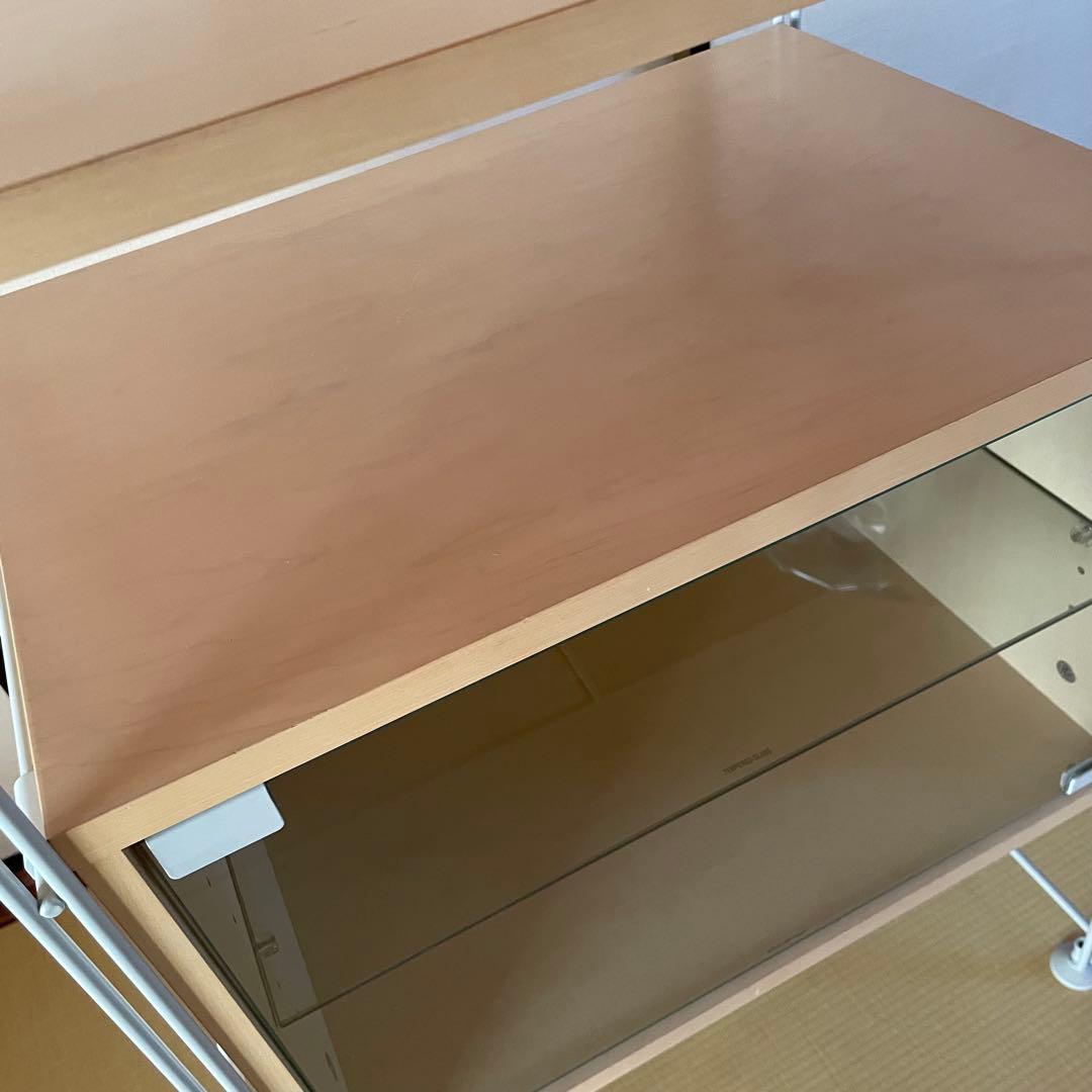 無印良品　スチールユニットシェルフ　ガラス開戸