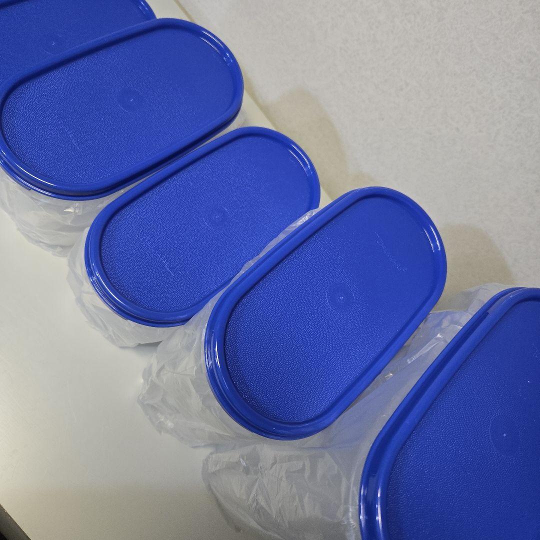 新品未使用】タッパーウェア MMだ円 5個セット ブルー - メルカリ