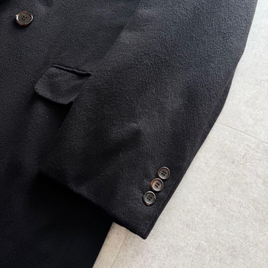 ランバン　チェスターコート　ロング カシミヤ100%　ダブル　黒　L～XLサイズ