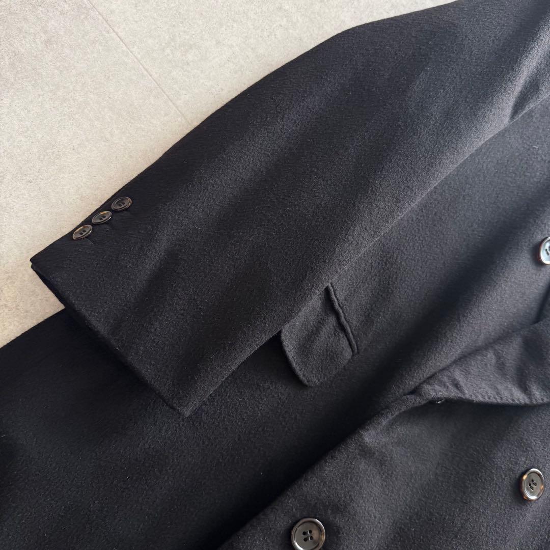 ランバン　チェスターコート　ロング カシミヤ100%　ダブル　黒　L～XLサイズ