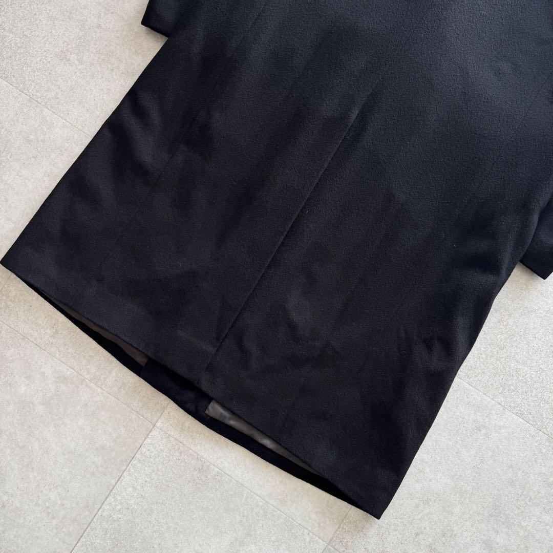 ランバン　チェスターコート　ロング カシミヤ100%　ダブル　黒　L～XLサイズ
