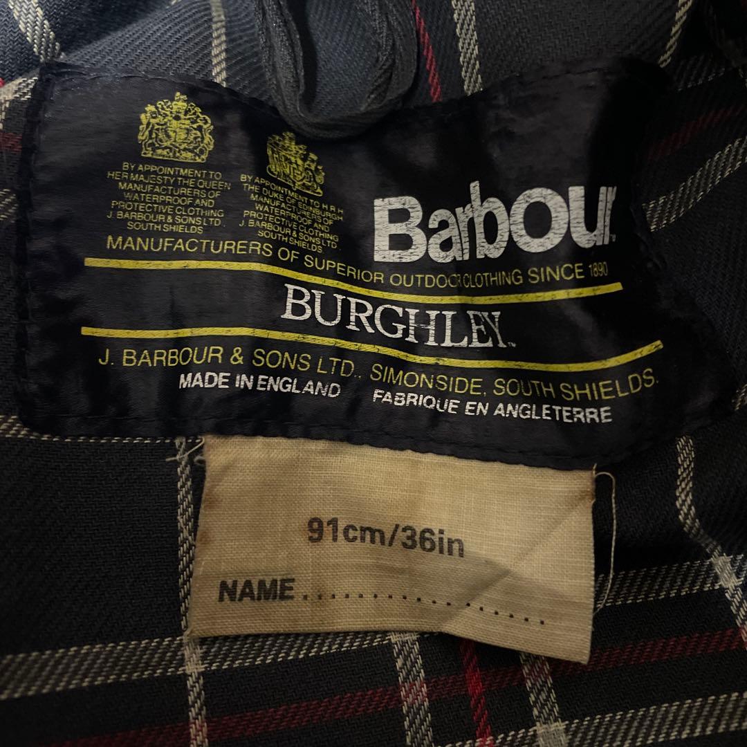 希少2ワラント【barbour】バーレー オイルドロングコート 良サイズ36 紺
