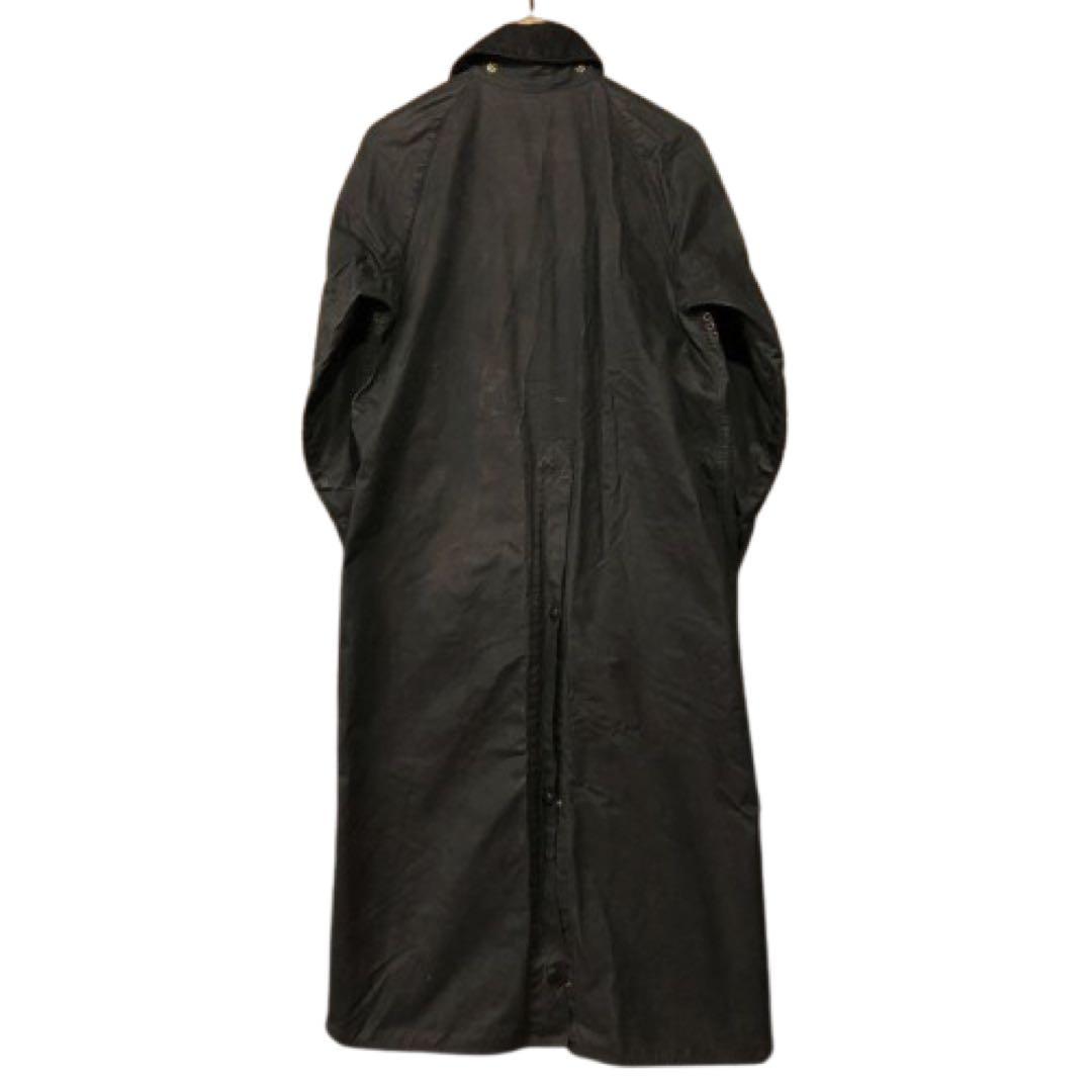 希少2ワラント【barbour】バーレー オイルドロングコート 良サイズ36 紺
