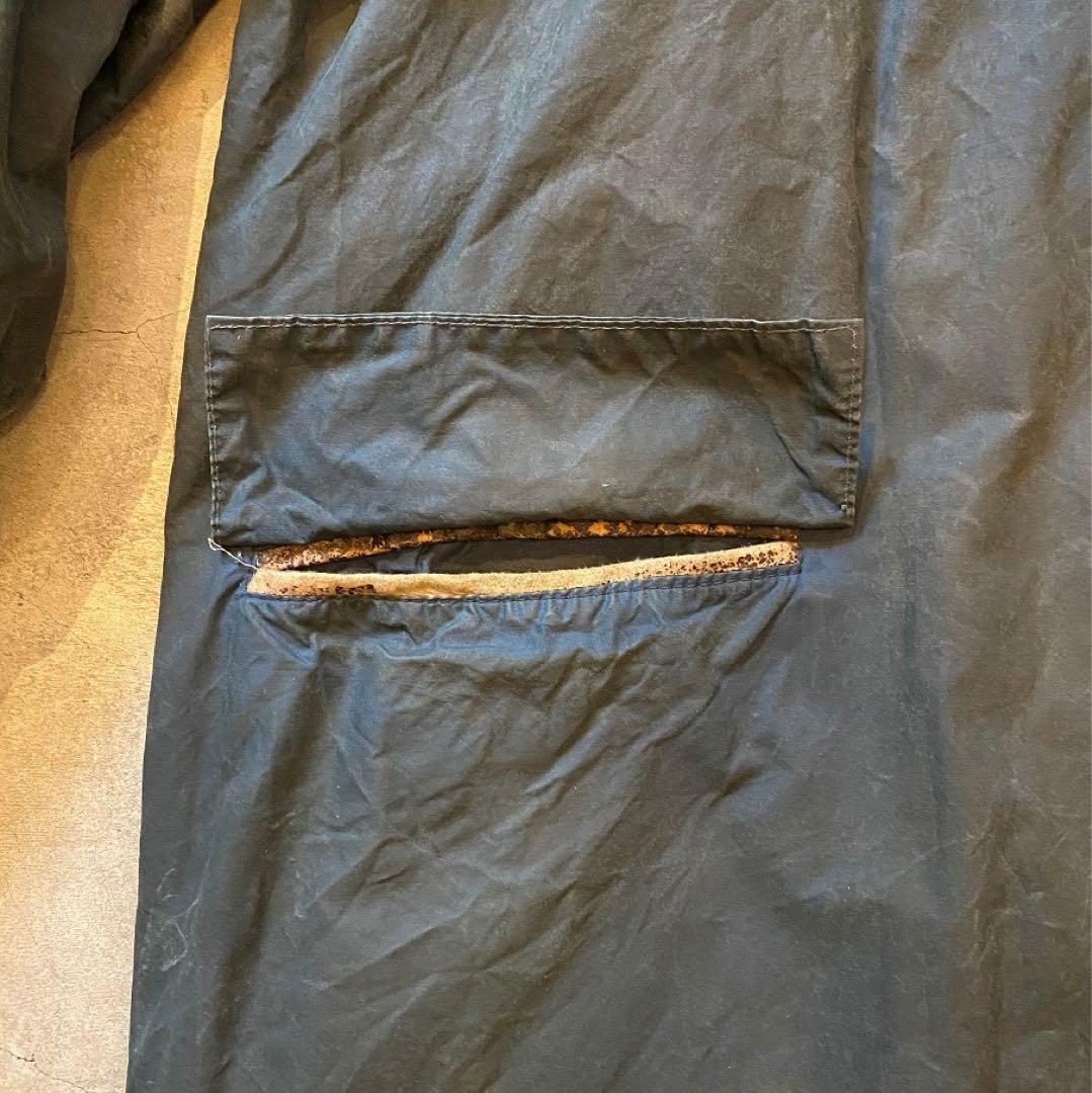 希少2ワラント【barbour】バーレー オイルドロングコート 良サイズ36 紺