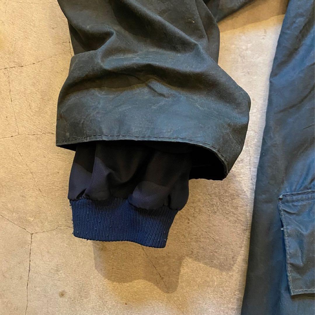 希少2ワラント【barbour】バーレー オイルドロングコート 良サイズ36 紺