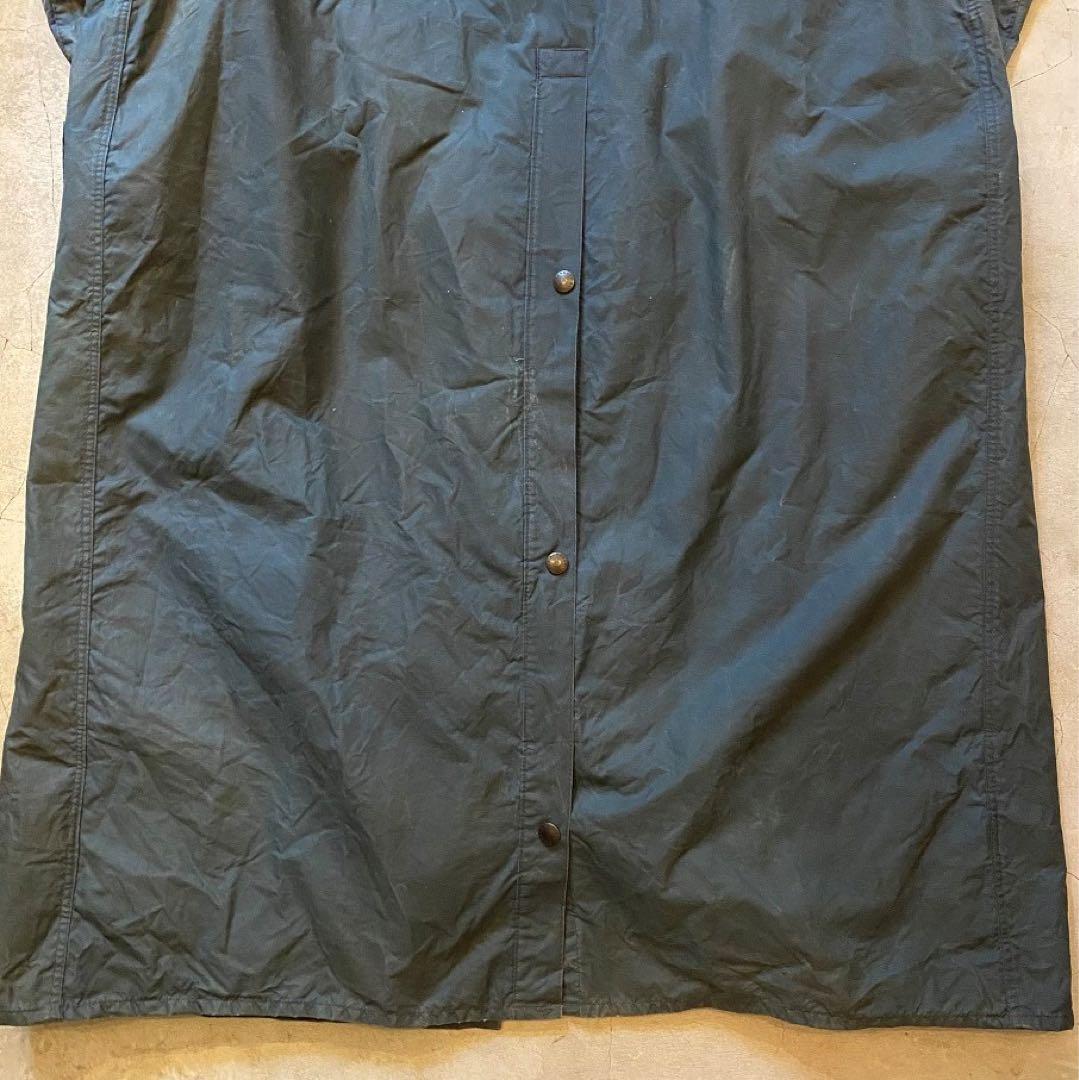 希少2ワラント【barbour】バーレー オイルドロングコート 良サイズ36 紺