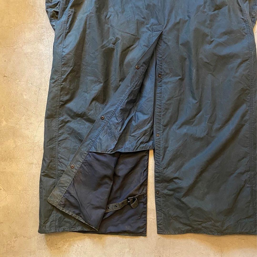 希少2ワラント【barbour】バーレー オイルドロングコート 良サイズ36 紺