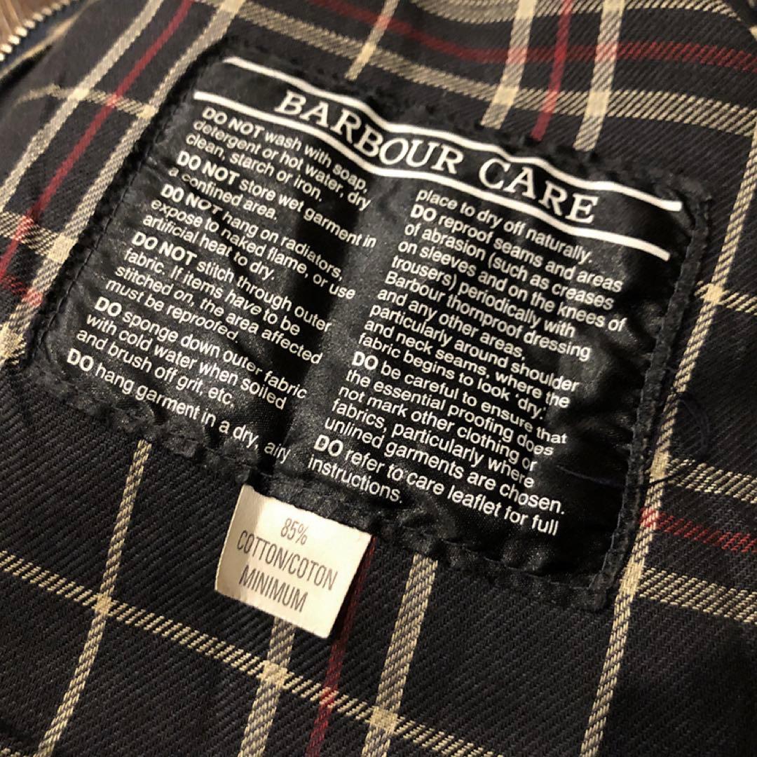 希少2ワラント【barbour】バーレー オイルドロングコート 良サイズ36 紺