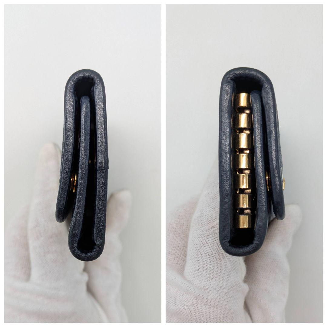 MIUMIU ６連 キーケース さくらんぼ デニム調 ネイビー ゴールド金具