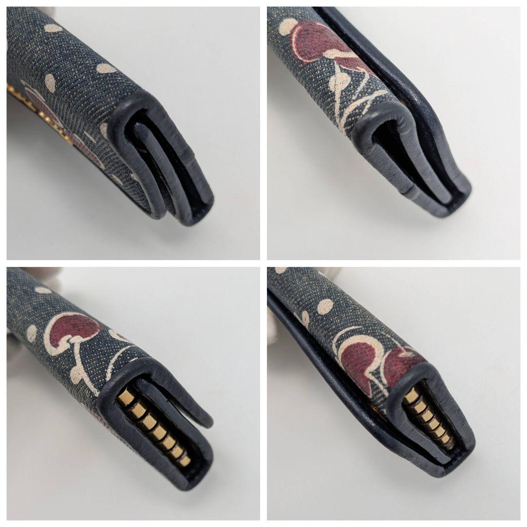MIUMIU ６連 キーケース さくらんぼ デニム調 ネイビー ゴールド金具