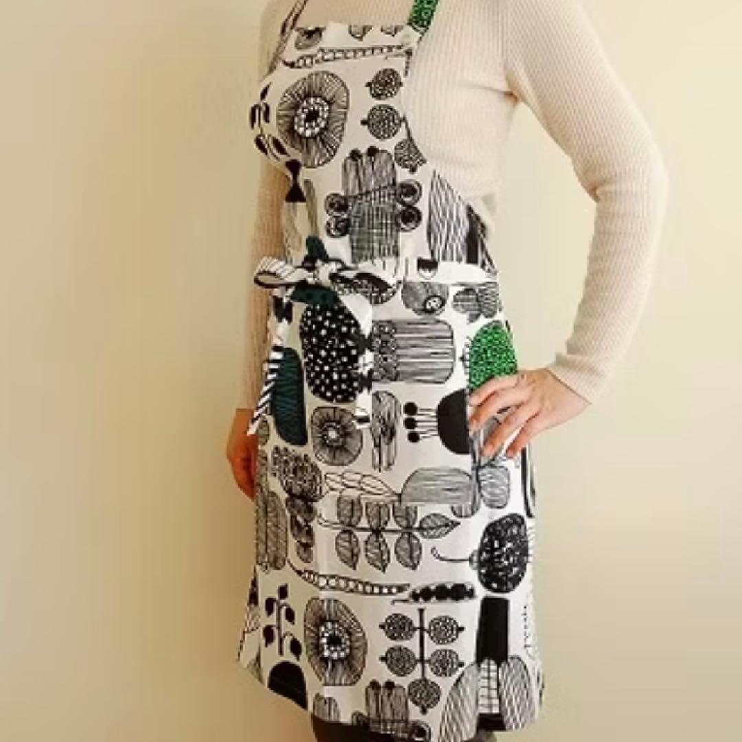 新品 marimekko プータルフリンパルハート エプロン グリーン - メルカリ