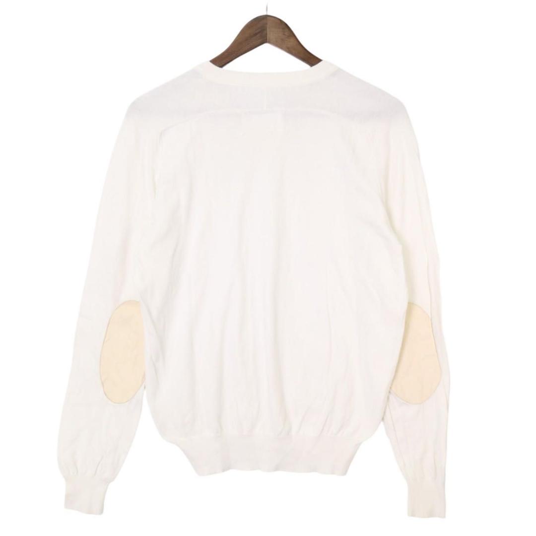 Margiela メゾンマルタンマルジェラ　Vネック　ニット エルボーパッチ　白