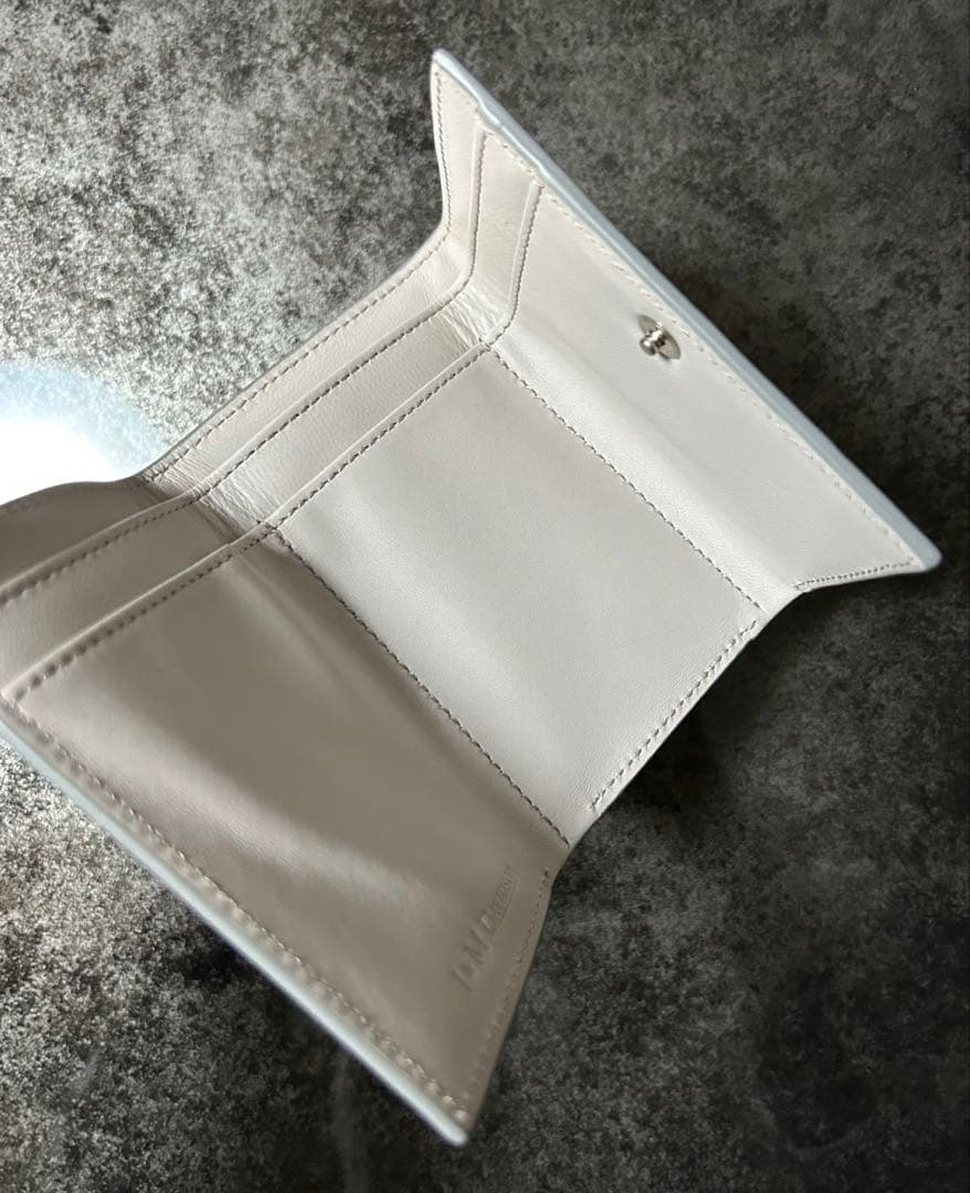 【未使用品】J&M DAVIDSON/スタッズ三つ折り財布/グレー