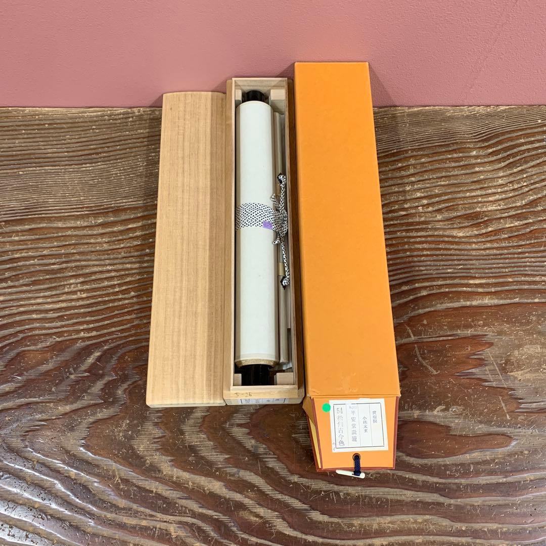 美品 掛け軸 黄梅院 小林太玄作「松無古今色」共箱 禅語 年中掛け