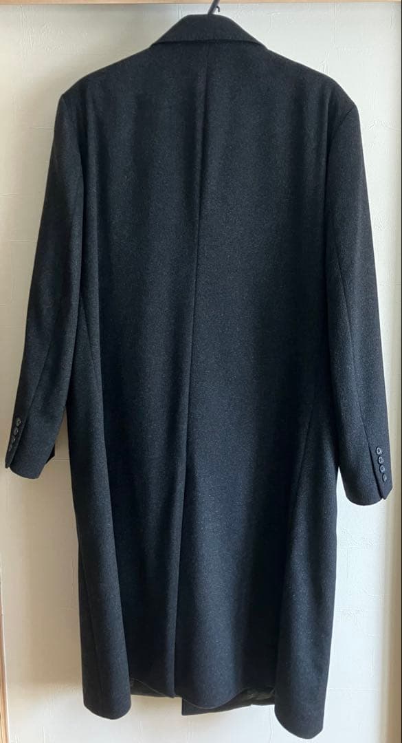 カシミヤ100% ロングコート チェスターコート ブラックＬサイズ　日本製