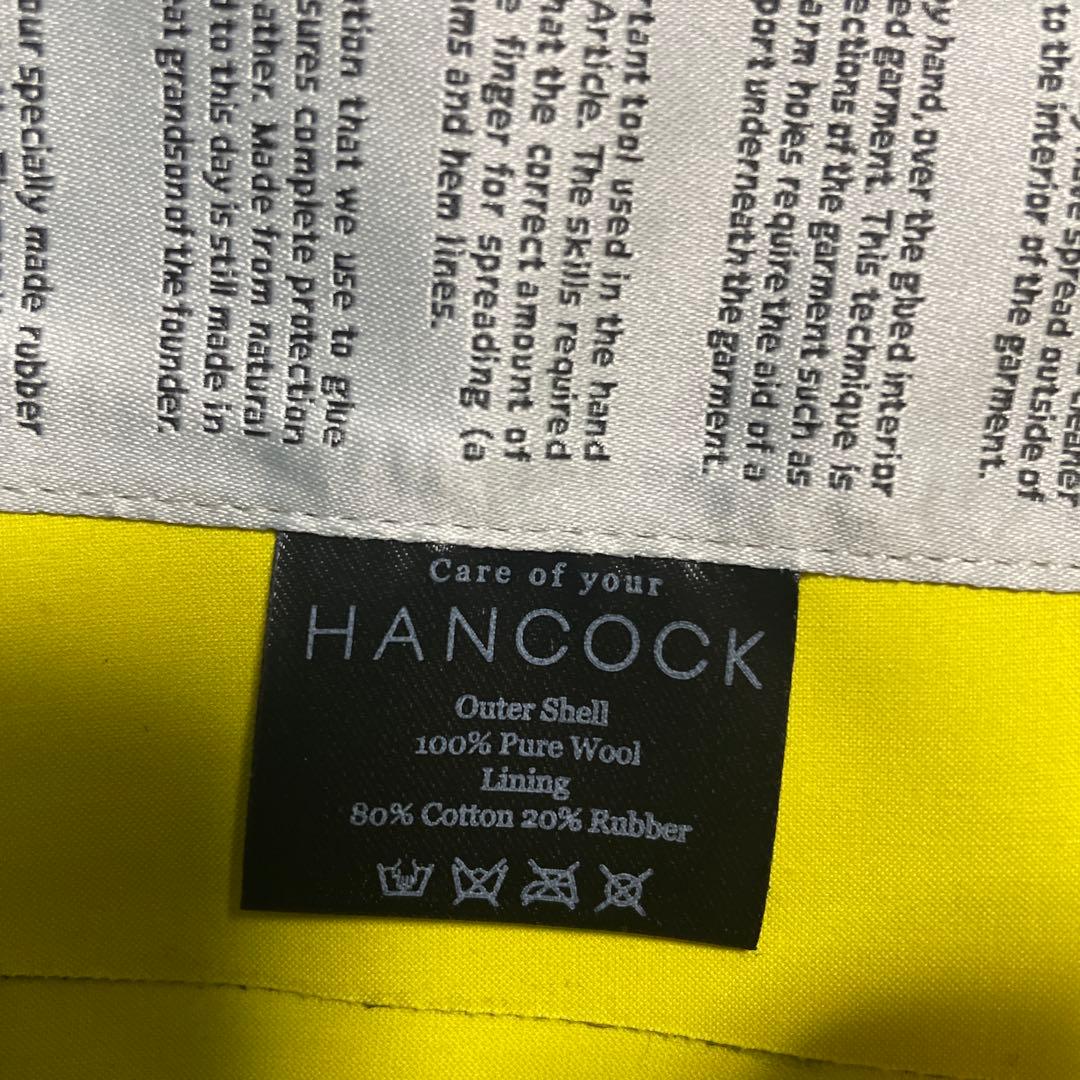 英国製 参価約17万【ハンコック】ピュアウールゴム引きステンカラーコート 美品