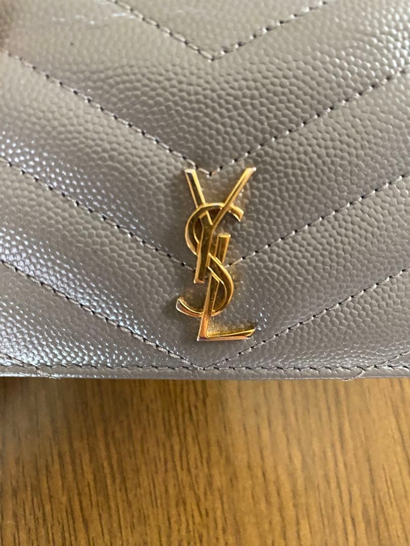 YSL レザー キーケース カードケース グレー