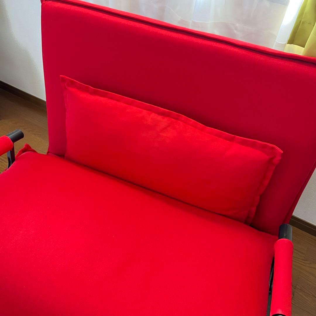 藤井家具　ビータアクティブ　ソファベッド　レッド　赤　キャスター付