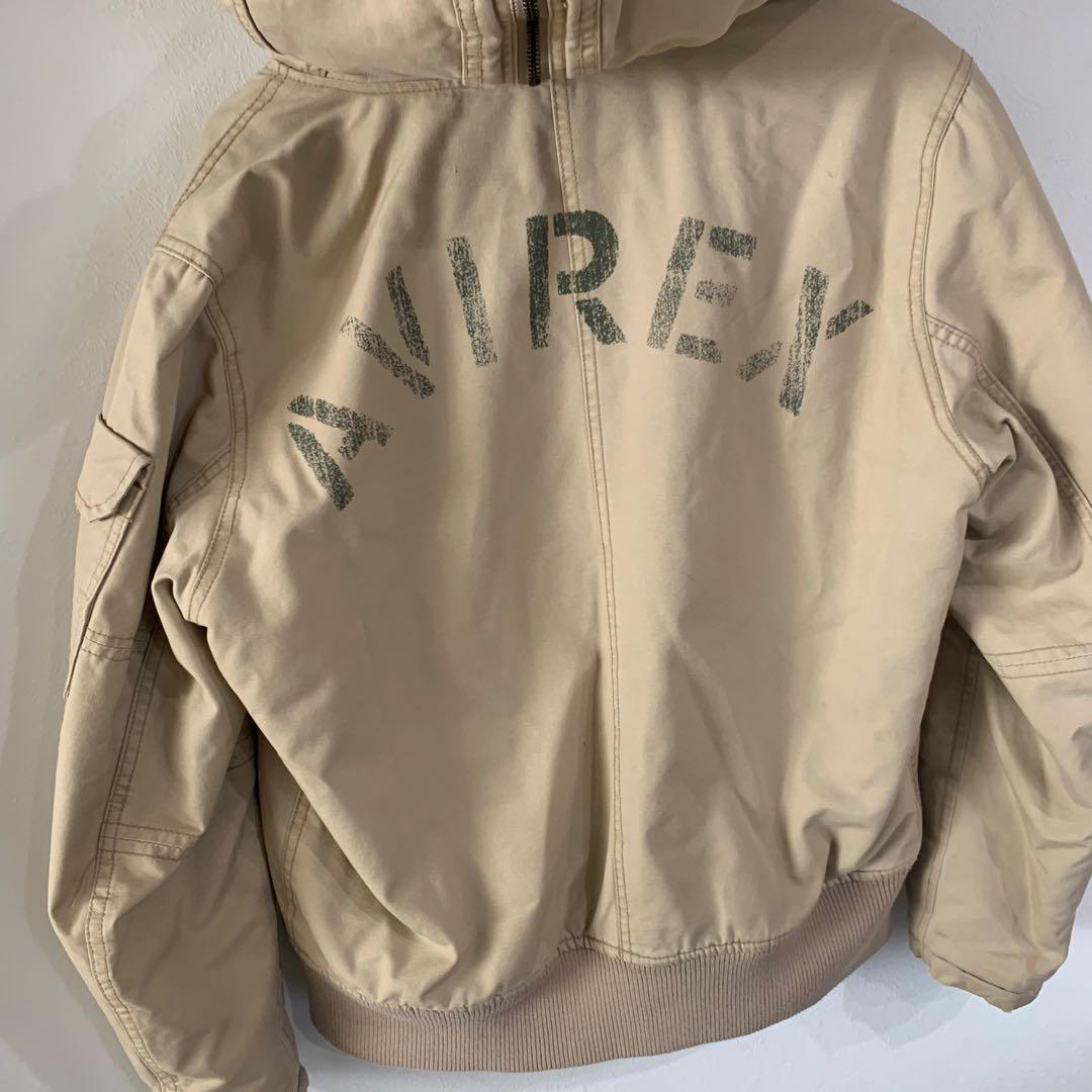 美品】AVIREX MA-1 ファーブルゾン　短丈　バックロゴ　サンド色