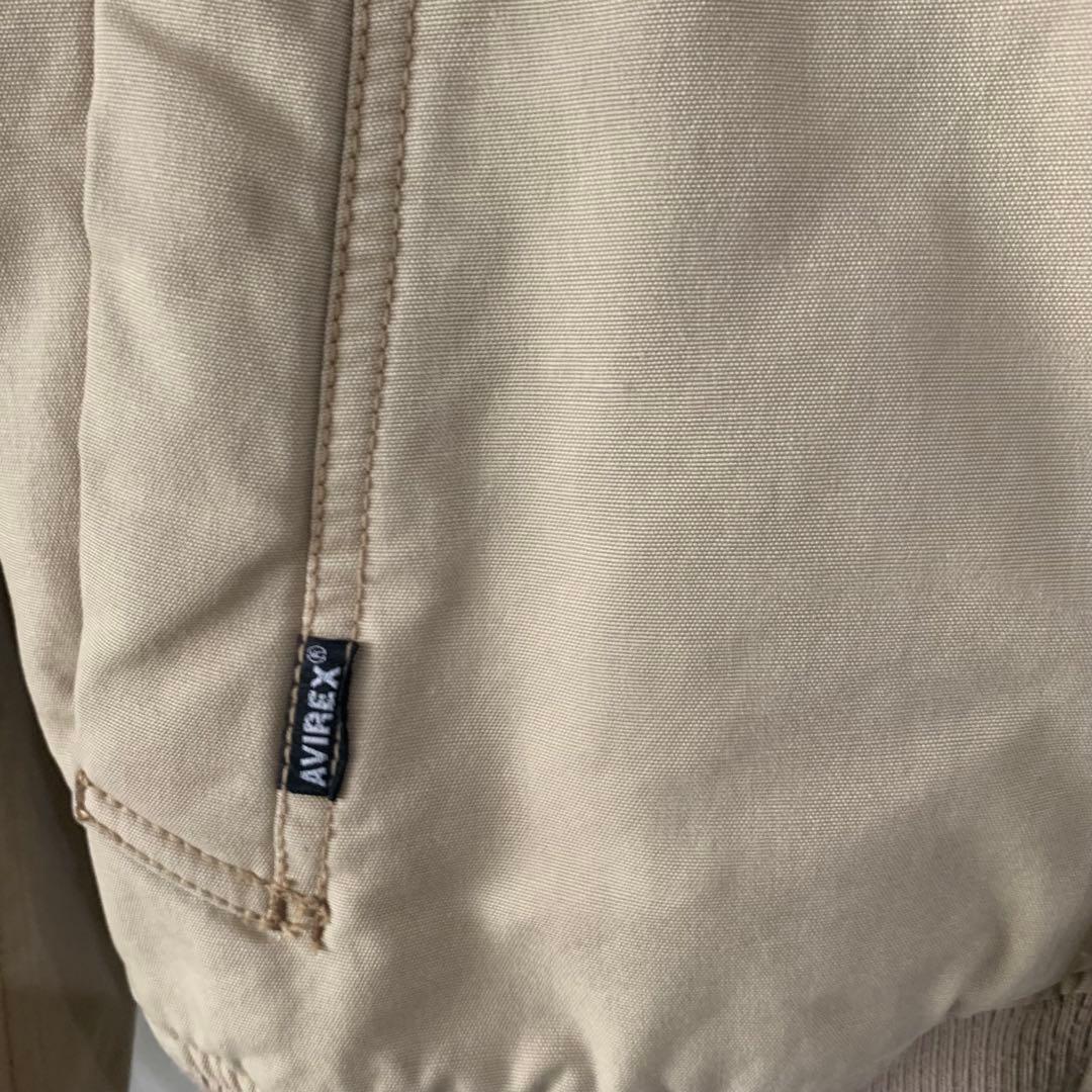 美品】AVIREX MA-1 ファーブルゾン　短丈　バックロゴ　サンド色