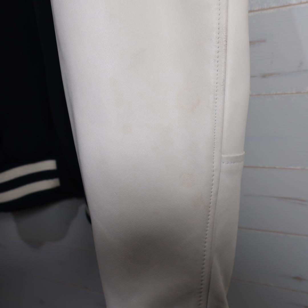 NEW ERA 90周年 スタジャン レザー袖 ネイビー白 XL 希少.