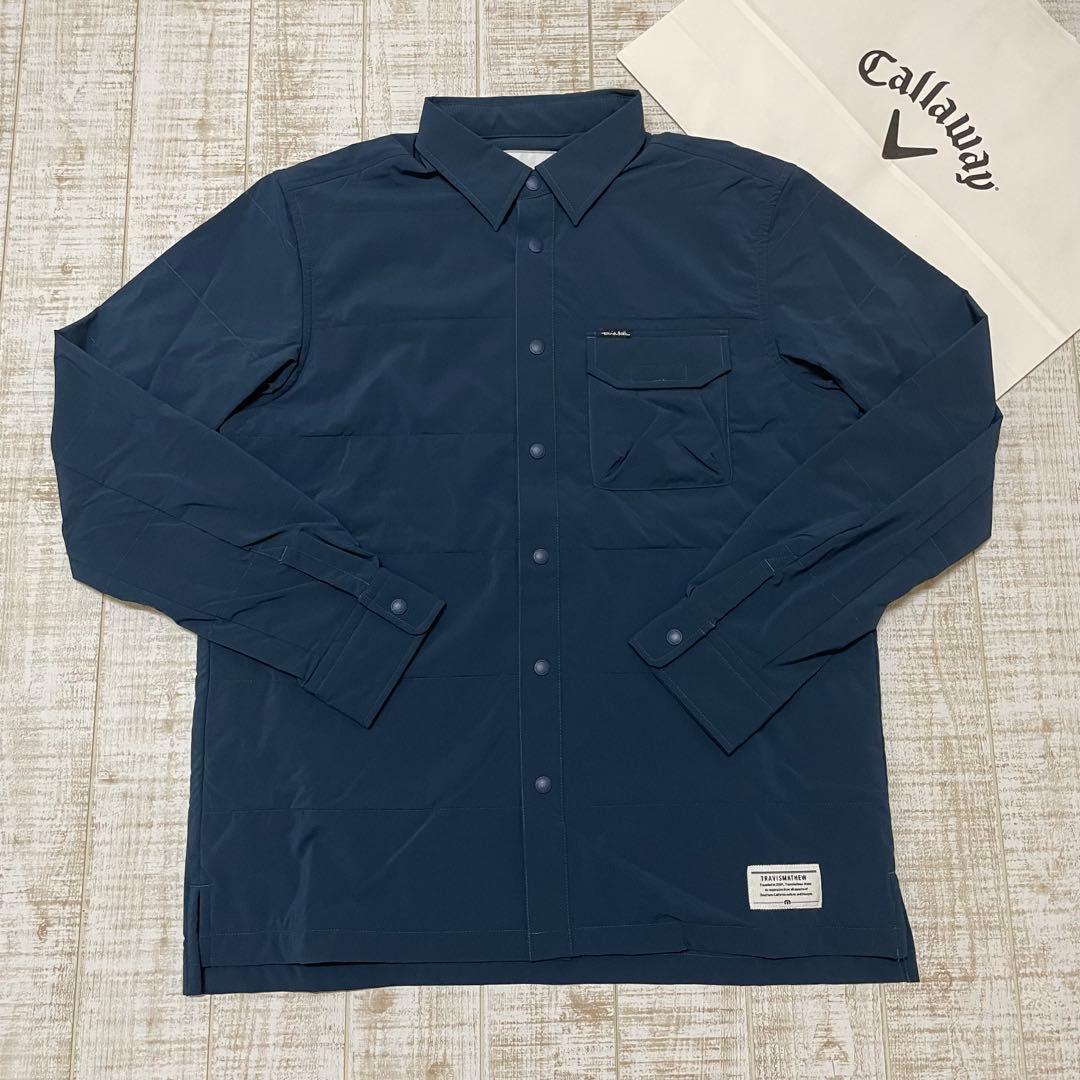 新品 トラヴィスマシュー 長袖シャツ 中綿 シャツブルゾン ネイビー XL