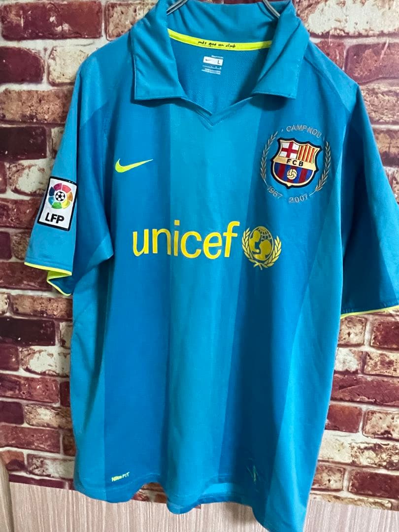 希少　FCバルセロナ　07-08 カンプノウ50周年記念　メッシ19番　ブルーL