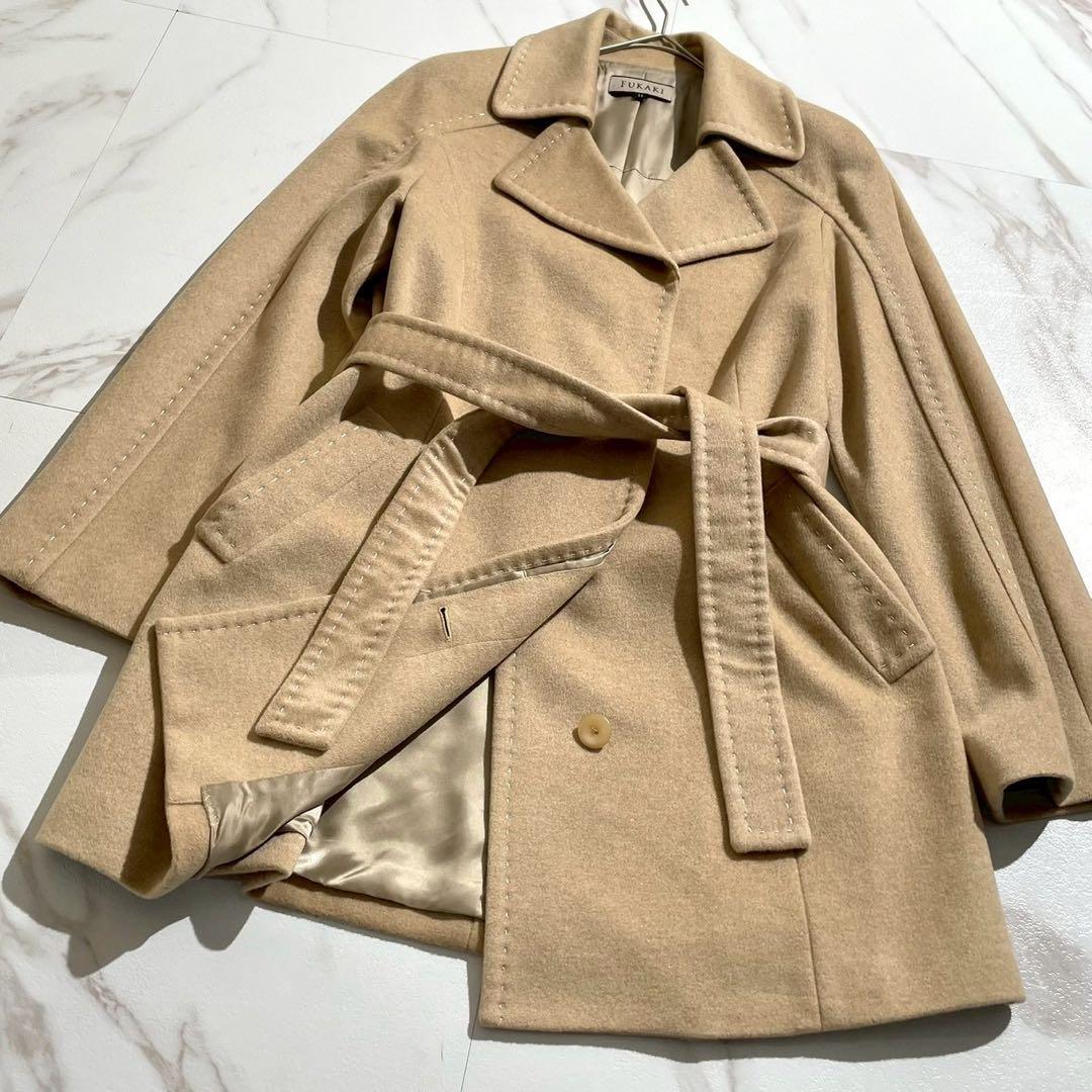 【未使用✨】FUKAKI カシミヤ100% ベルトコート 定価9万5千円 L