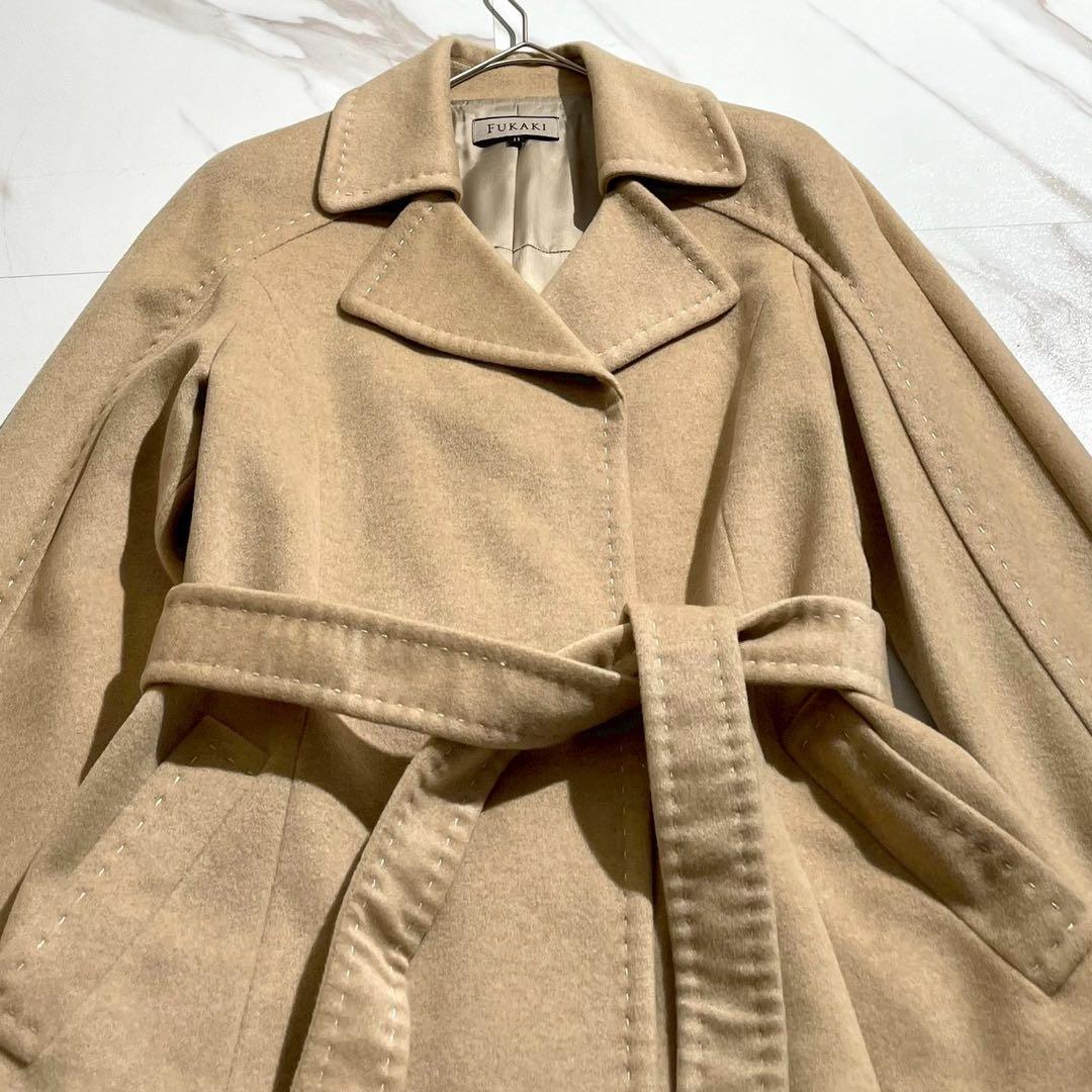 【未使用✨】FUKAKI カシミヤ100% ベルトコート 定価9万5千円 L
