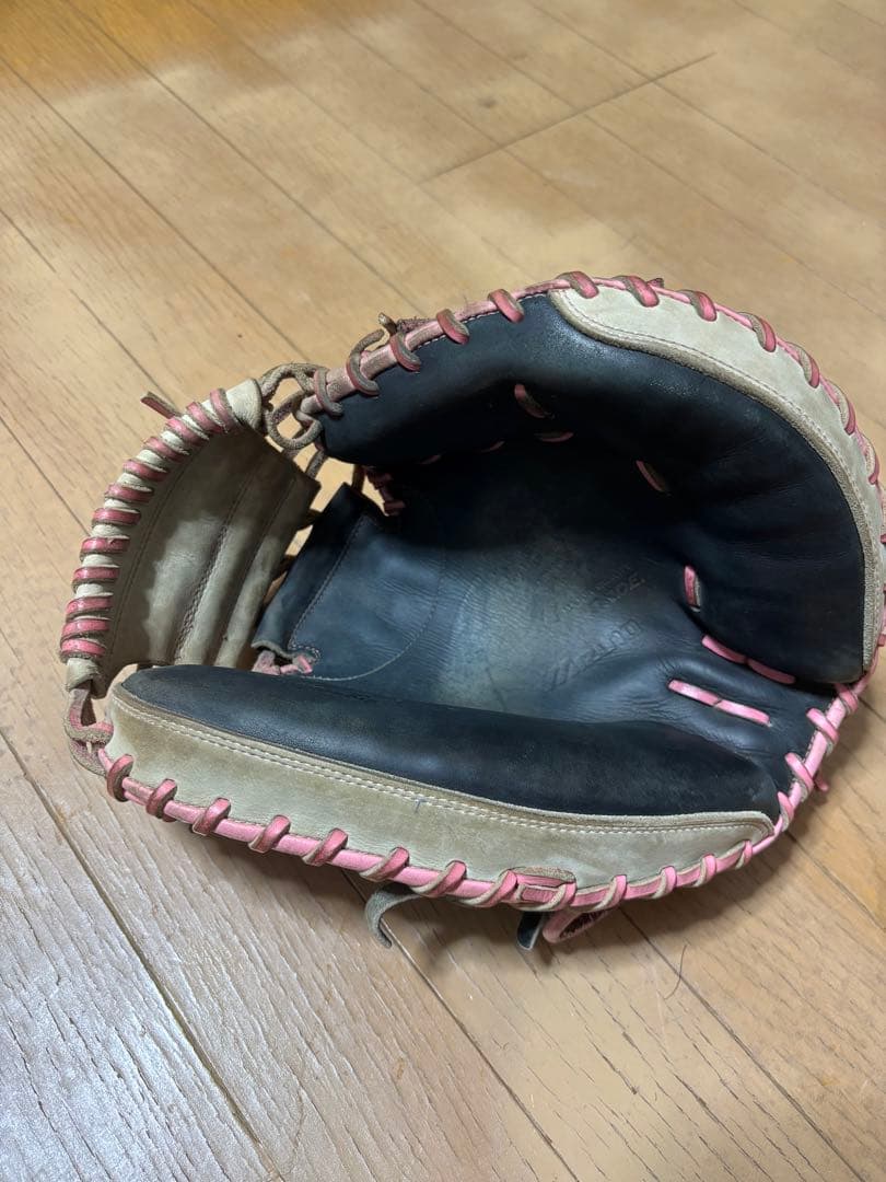 ミズノ 硬式グローブ 黒/ピンク　キャッチャーミット