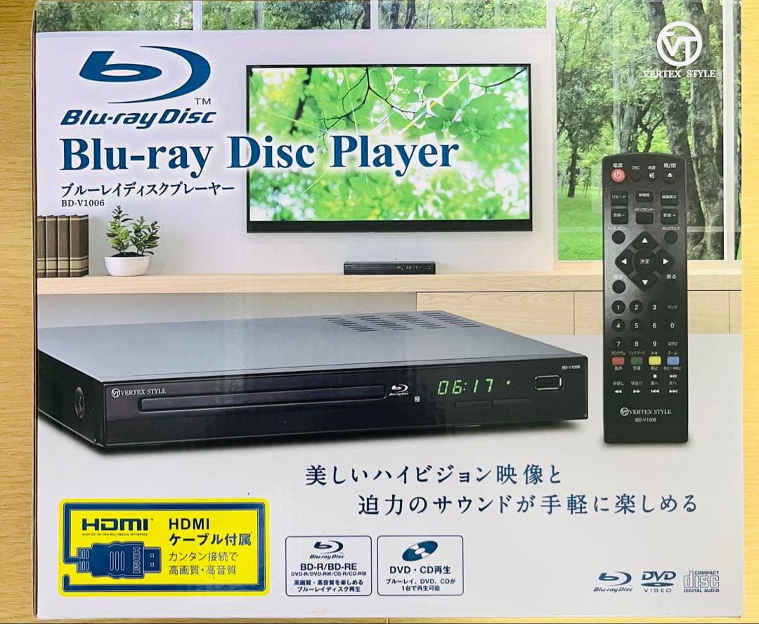 【新品　未使用】VERTEX ブルーレイディスクプレイヤー BD-V1006