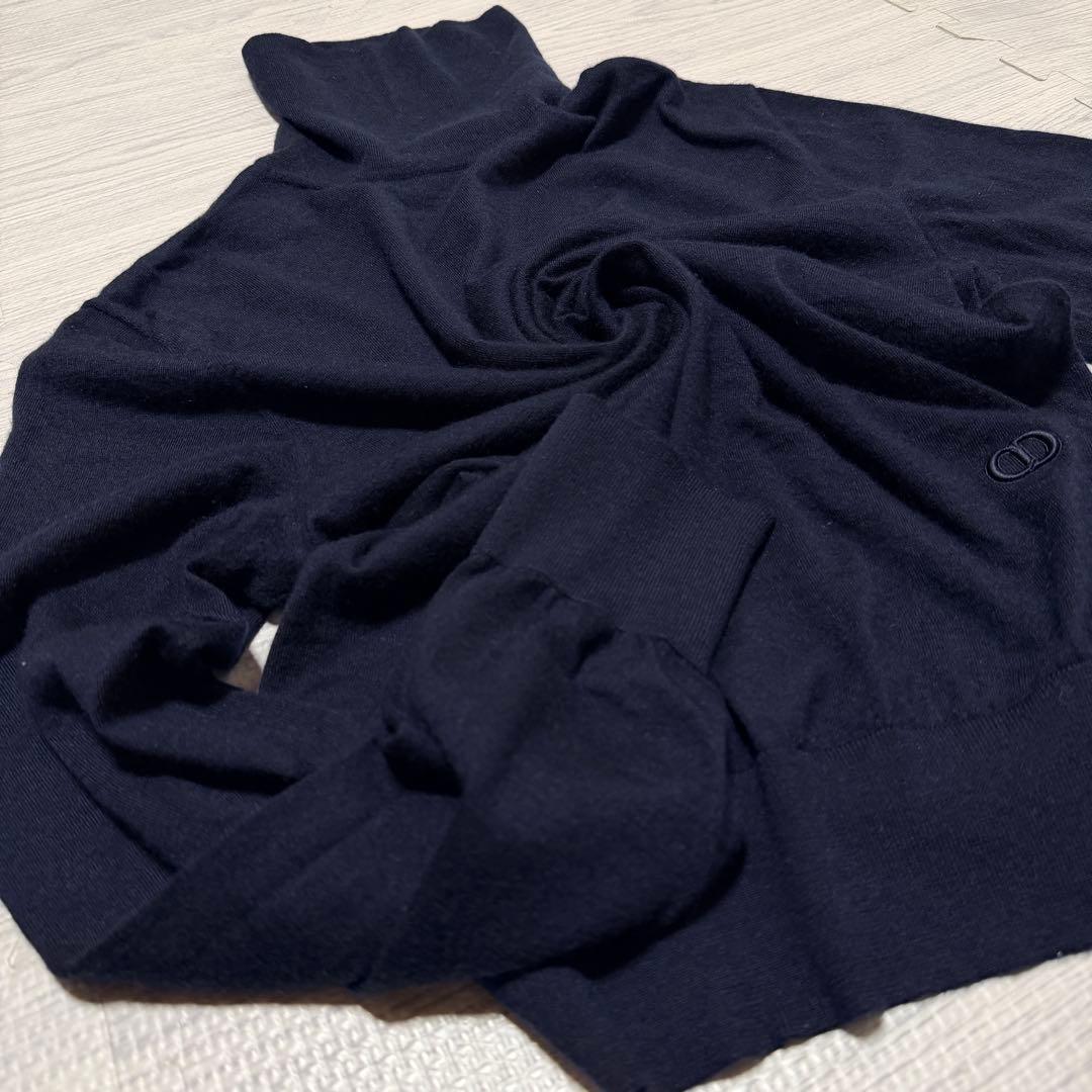 【訳あり】ディオール CDアイコン刺繍 カシミヤ100% タートルネック ニット