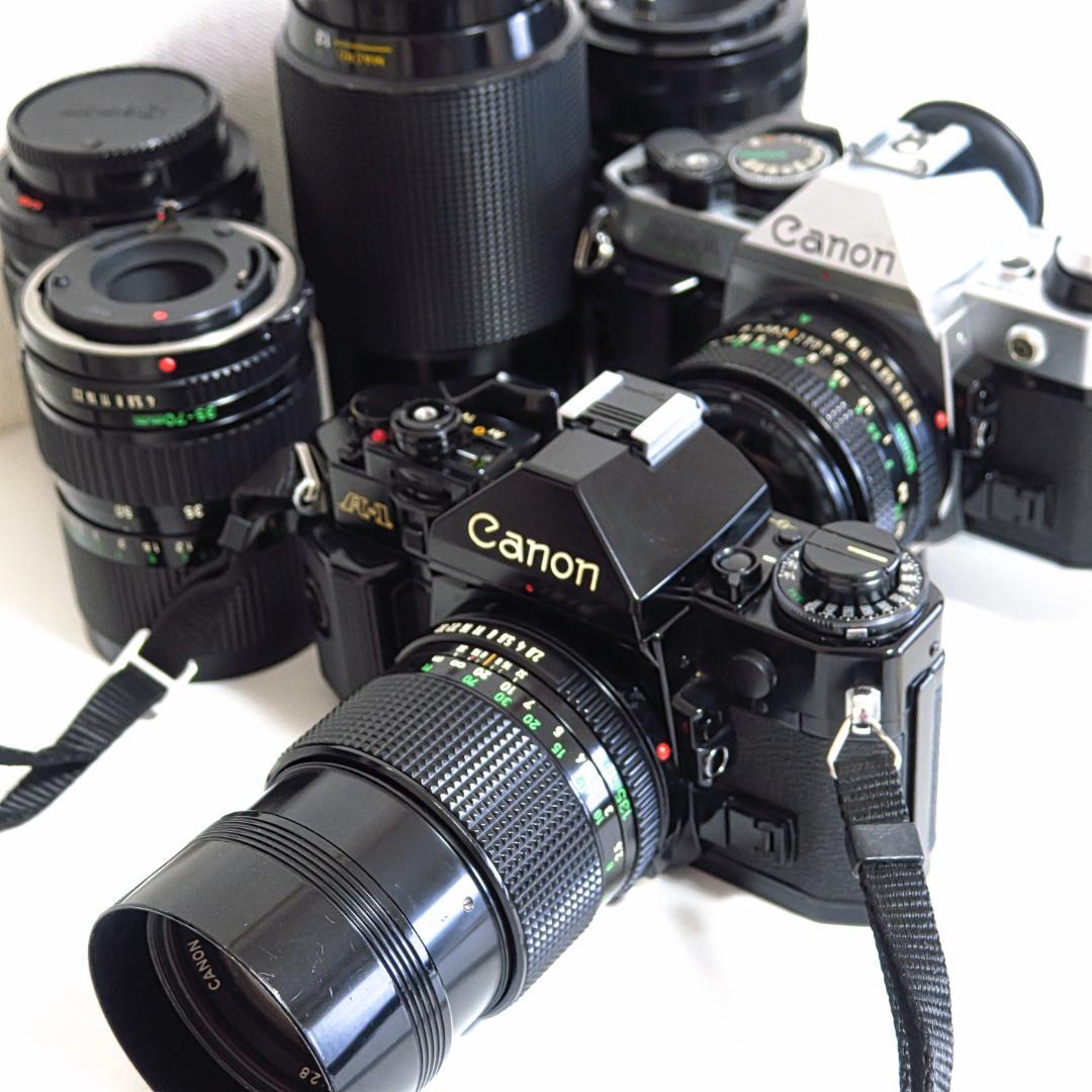 CANON A-1本体 AE-1+P本体 交換レンズ6本 取説 ジャンク