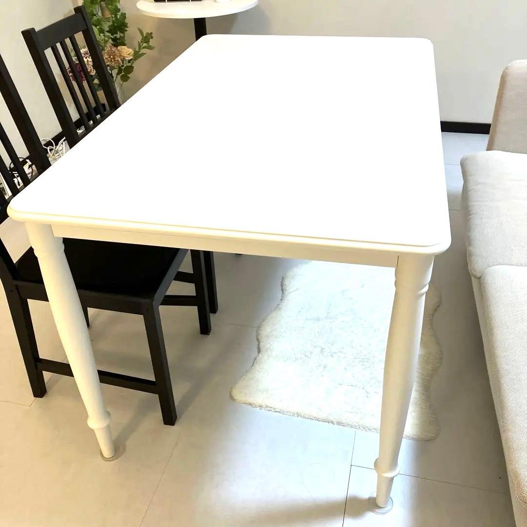 美品　IKEAダンデリード　ホワイトダイニングテーブル