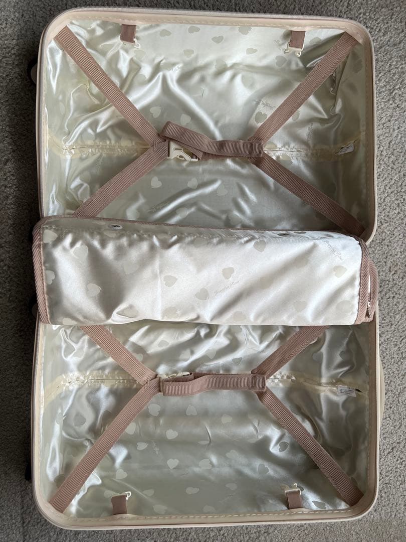 ジュエルナローズ　スーツケース　網かご風　ホワイト