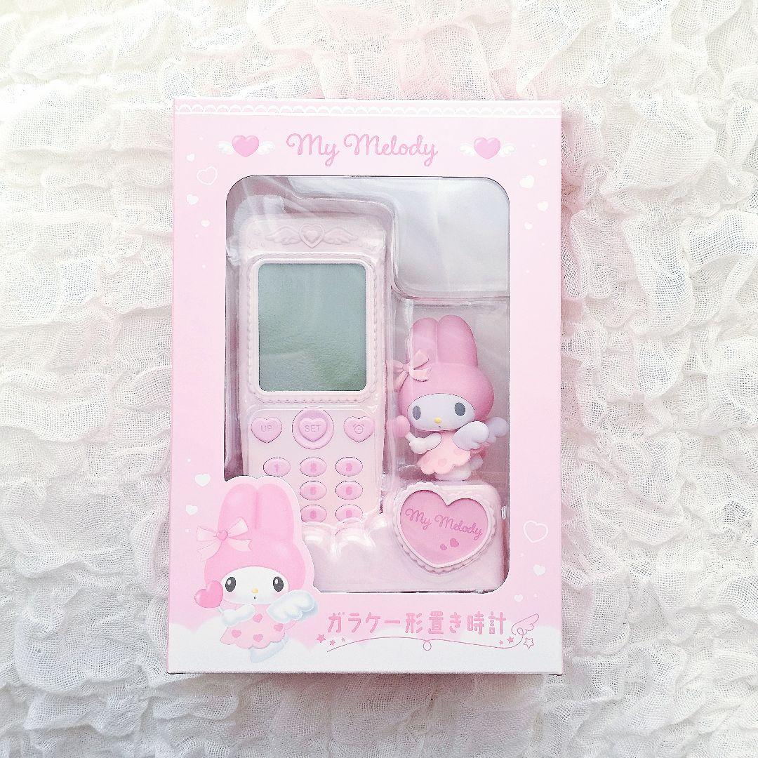 ☆新品未使用☆ サンリオ マイメロディ ガラケー形置き時計 ガラケー型