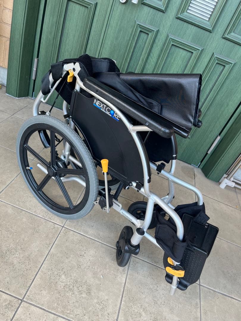 マツナガ NEXT CURE 折りたたみ介助用車椅子 青