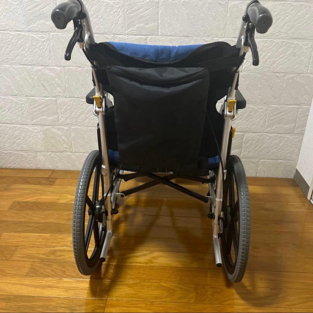 マツナガ NEXT CURE 折りたたみ介助用車椅子 青