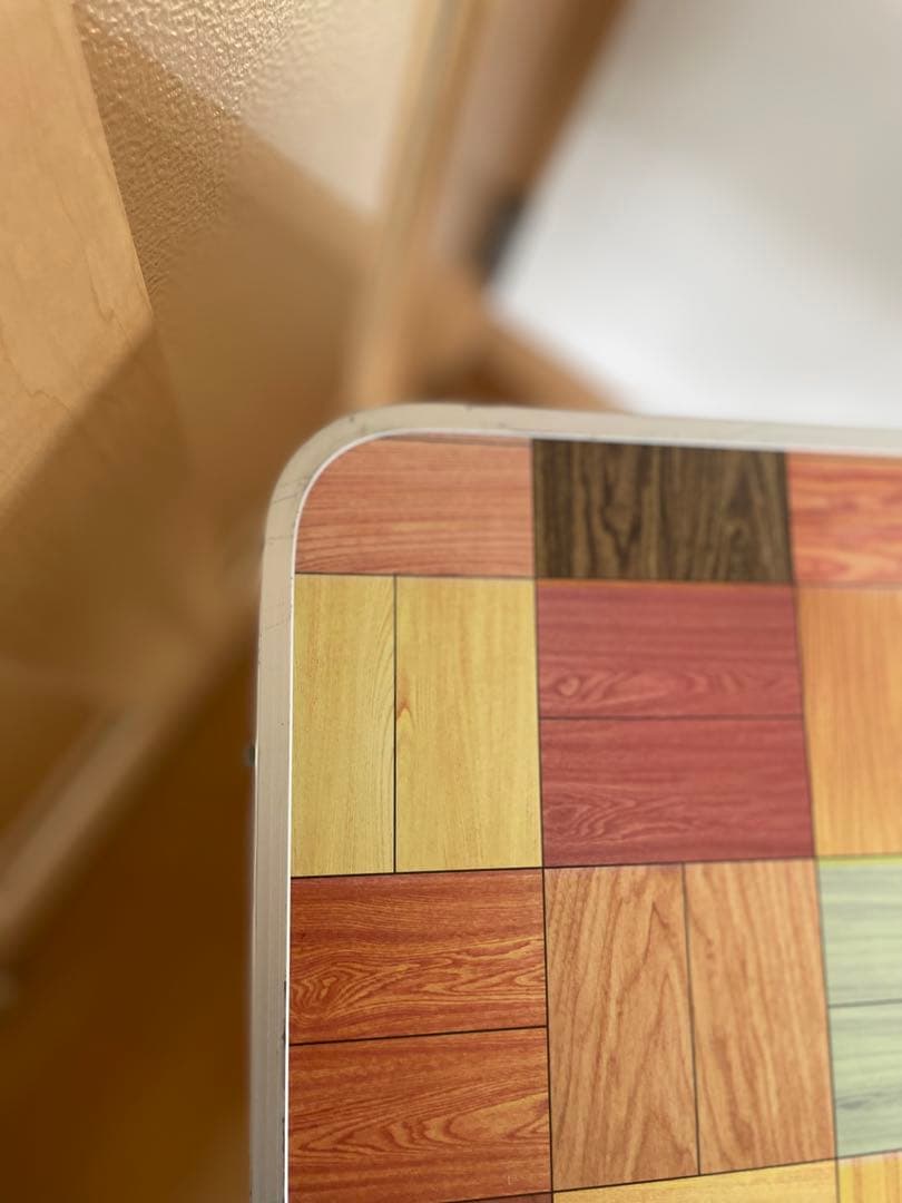 コールマン　カラフル木目調　モザイク　折りたたみテーブルセット