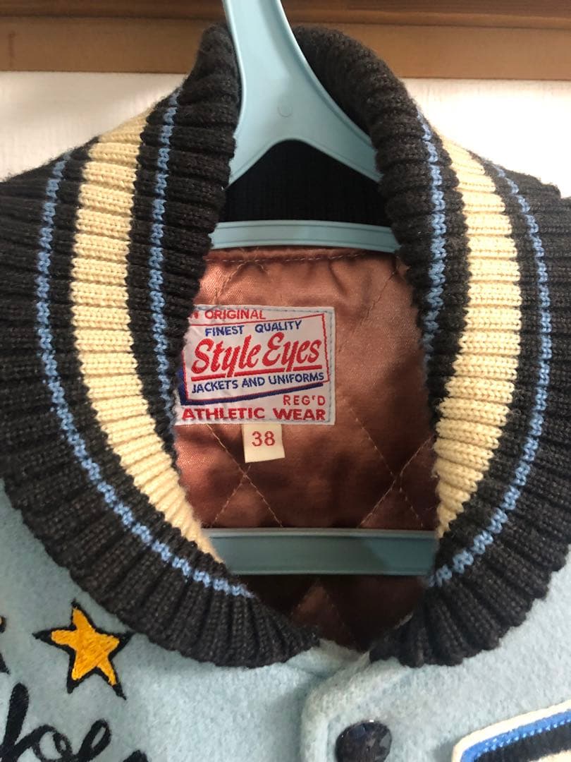 Style Eyes スタジャン 水色/黒 サイズ38