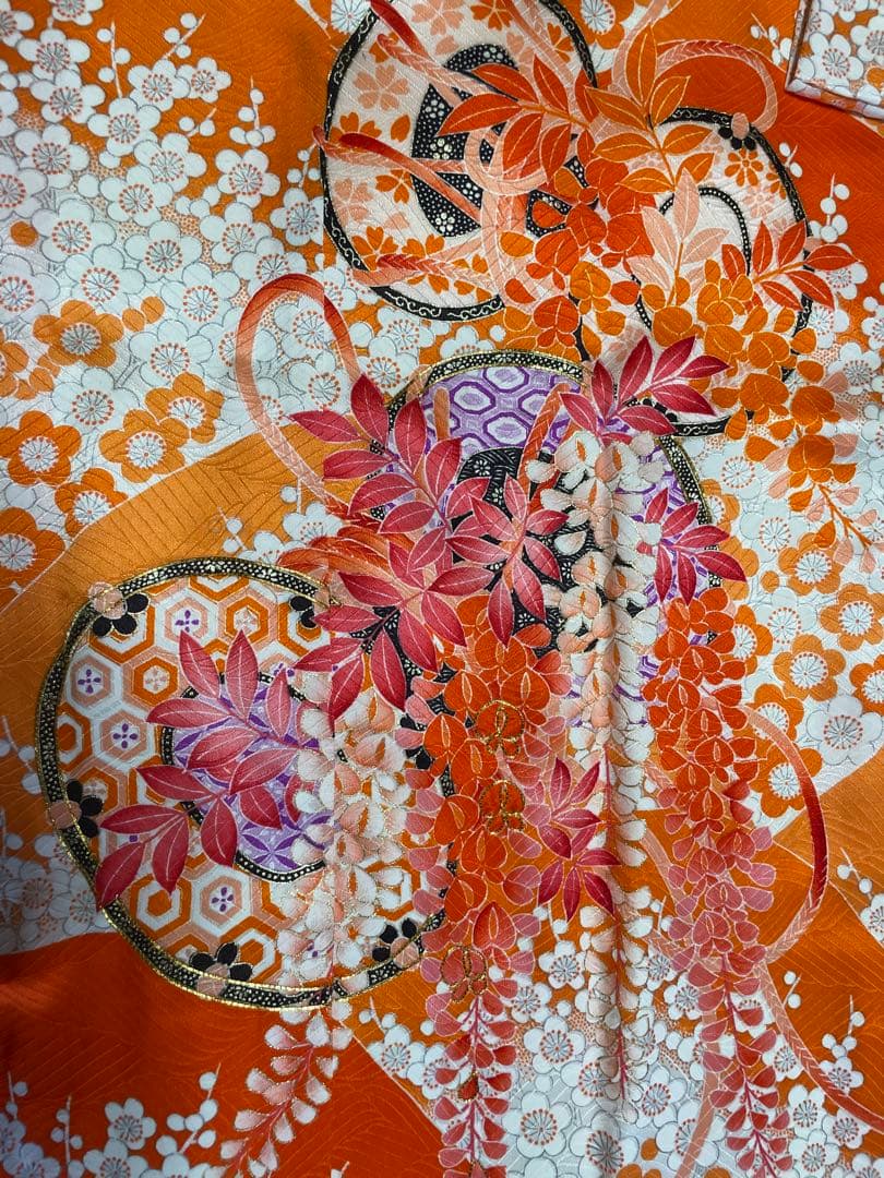 再値下 新品 七五三 6歳7歳 8歳 140㎝ 草履21㎝ 正絹着物 四つ身着物